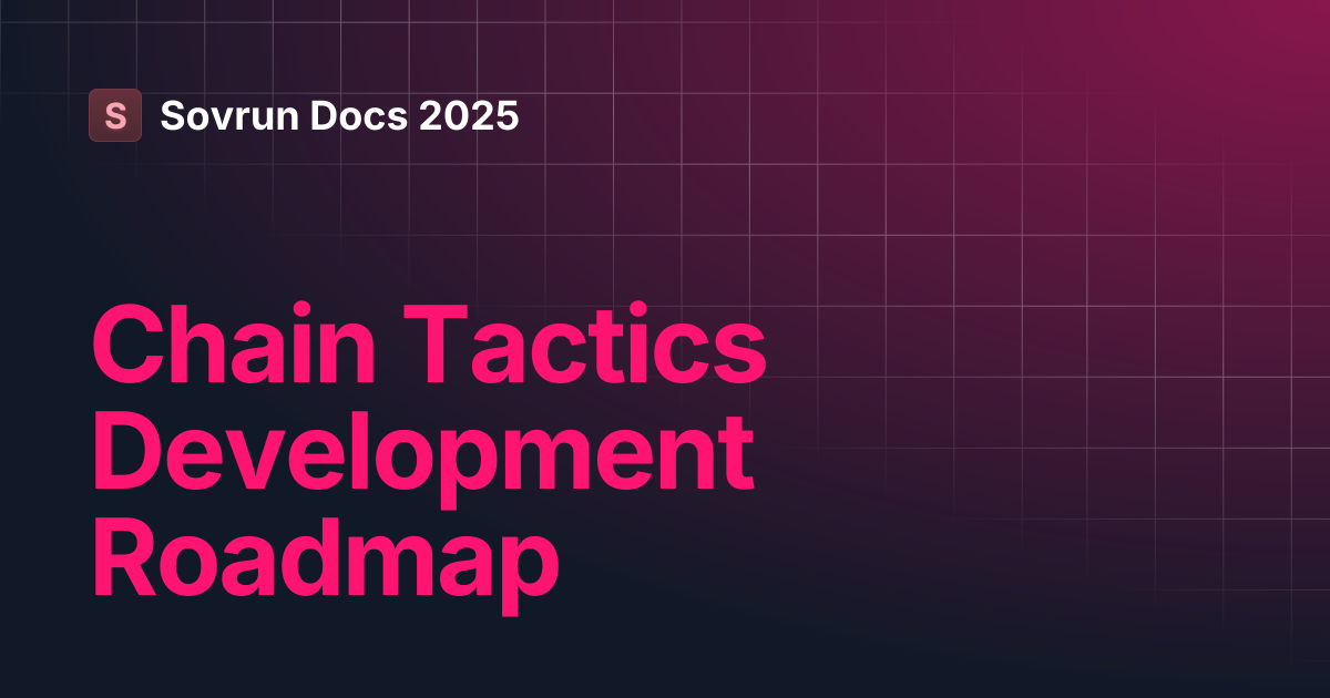 Chain Tactics Development Roadmap | Sovrun Docs 2025